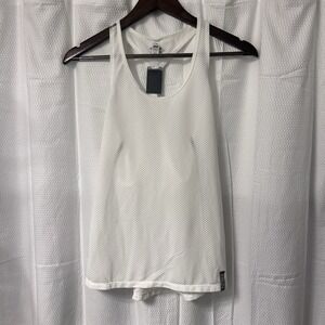 Under Armour Run Women's White Semi Fitted Heatgear Racerback Tank Size Small EC